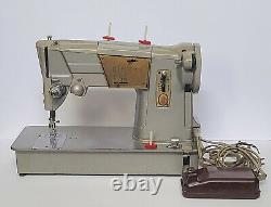 Vintage Heavy Duty 1963 Singer 328K Style O Matic Sewing Machine And Case WORKS