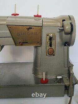 Vintage Heavy Duty 1963 Singer 328K Style O Matic Sewing Machine And Case WORKS