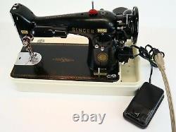 Vintage Heavy Duty Singer 201 Sewing Machine Foot Pedal Video of it Working