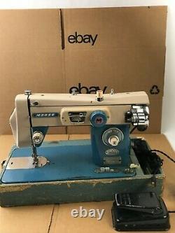 Vintage Morse Sewing Machine Fotomatic Zig Zag Heavy Duty Full Metal with Pedal