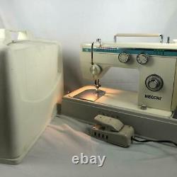 Vintage Necchi 534fb Heavy Duty Sewing Machine With Hard Case Japan