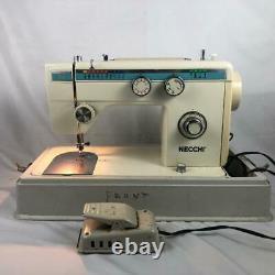 Vintage Necchi 534fb Heavy Duty Sewing Machine With Hard Case Japan