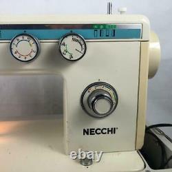 Vintage Necchi 534fb Heavy Duty Sewing Machine With Hard Case Japan