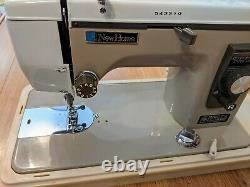Vintage New Home Janome Model 535 Heavy Duty Sewing Machine with Foot Pedal Case