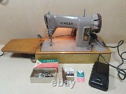 Vintage Singer 185K Heavy Duty Electric Sewing Machine With Accessories