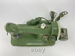 Vintage Singer 185K Sewing Machine Mint Green Heavy Duty with Case Foot Pedal