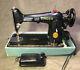 Vintage Singer 201-2 Heavy Duty Sewing Machine -Serviced With Pedal And Case