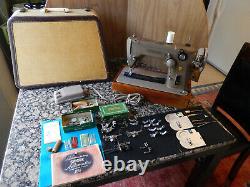Vintage Singer 306W 1950s Heavy Duty Sewing Machine Bundle Tested