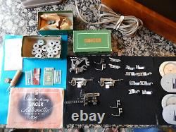 Vintage Singer 306W 1950s Heavy Duty Sewing Machine Bundle Tested