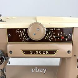Vintage Singer 401A Slant O Matic Heavy Duty Sewing Machine with Accessories