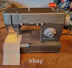 Vintage Singer HD 105 C Heavy Duty Free Arm Sewing Machine Tested See Video