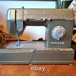 Vintage Singer HD 105 C Heavy Duty Free Arm Sewing Machine Tested See Video