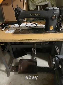 Vintage Singer Heavy-Duty Sewing Machine 241 with table, black