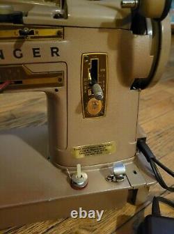 Vintage Singer Model 328K Heavy Duty Upholstery Sewing Machine with Foot Pedal