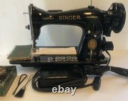 Vintage Singer Sewing Machine 15-91 Heavy Duty Gear Drive Manual Accessories