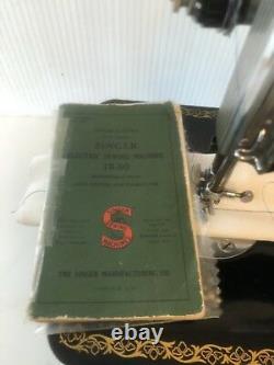 Vintage Singer Sewing Machine 15-91 Heavy Duty Gear Drive Manual Accessories