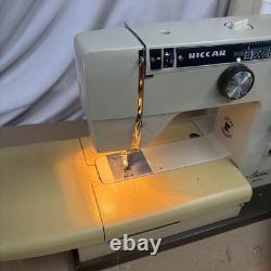 Vintage Super Clean Working RICCAR 808E Sewing Machine Heavy Duty Metal W Case