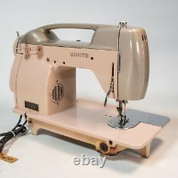 Vintage White 764 Heavy Duty Zig Zag Sewing Machine Made Japan Tested Beautiful