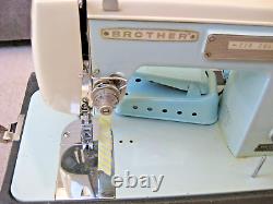 Vtg Brother Model 230 Galaxie Sewing Machine withCase Pedal RUNS HEAVY Free Shipng