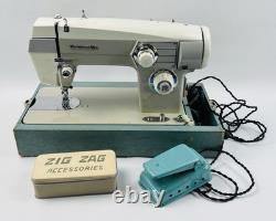 Vtg Domestic 264 Heavy Duty Sewing Machine Japan Case Manual Accessories Metal