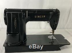 Vtg Singer 301A Slant Needle, Portable Sewing Machine, Heavy Duty Black & Clean
